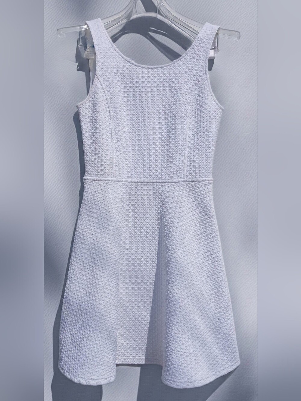 ✨ Frenchi Nordstrom White Textured Cutout Skater Dress Size S✨